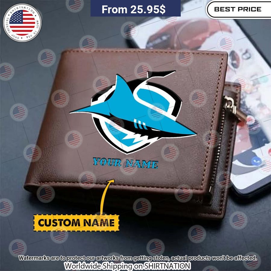 Cronulla Sutherland Sharks Custom Leather Wallet Trending picture dear