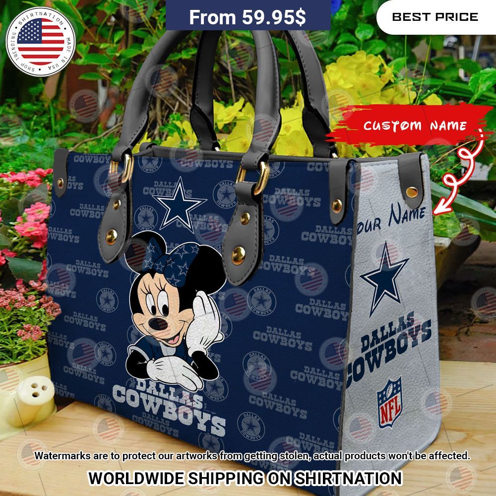 Dallas Cowboys Minnie Mouse Leather Handbag Radiant and glowing Pic dear