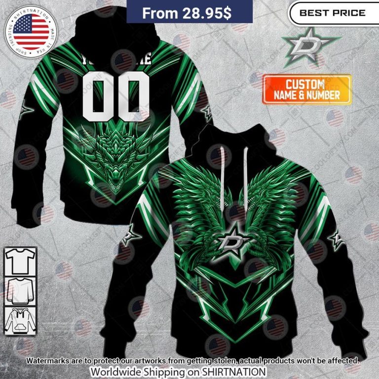 Dallas Stars Dragon Custom Shirt Nice Pic