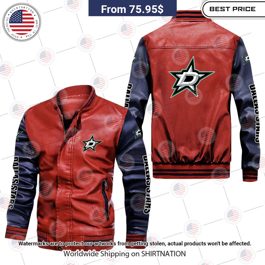 dallas stars leather bomber jacket 1 751