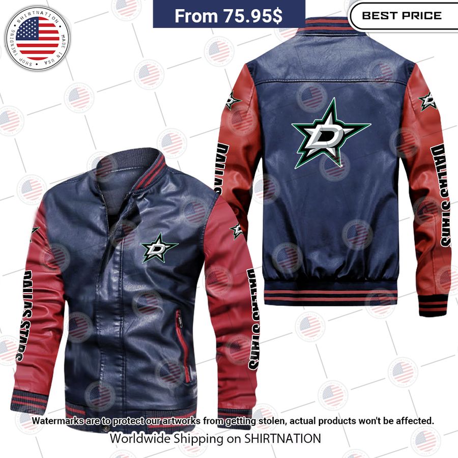 dallas stars leather bomber jacket 2 260