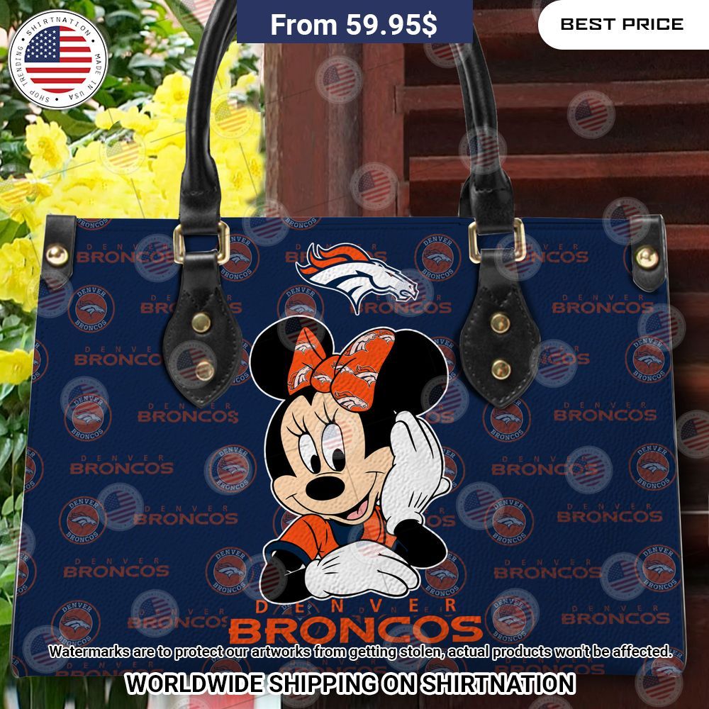 Denver Broncos Minnie Mouse Leather Handbag Stunning