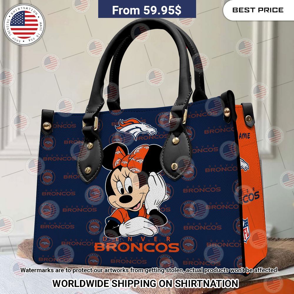Denver Broncos Minnie Mouse Leather Handbag Out of the world