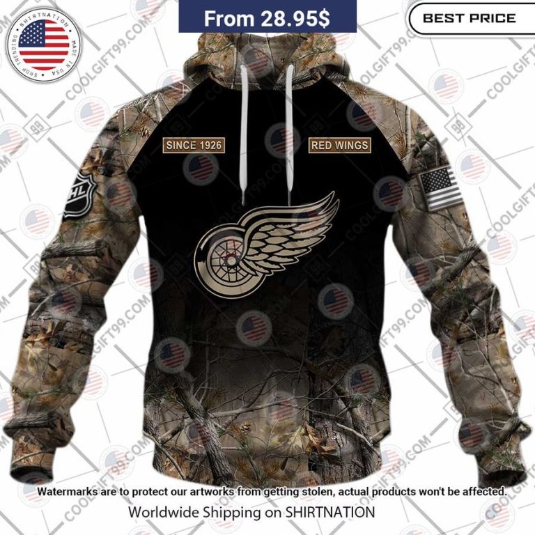 Detroit Red Wings Camouflage Custom Hoodie Cuteness overloaded