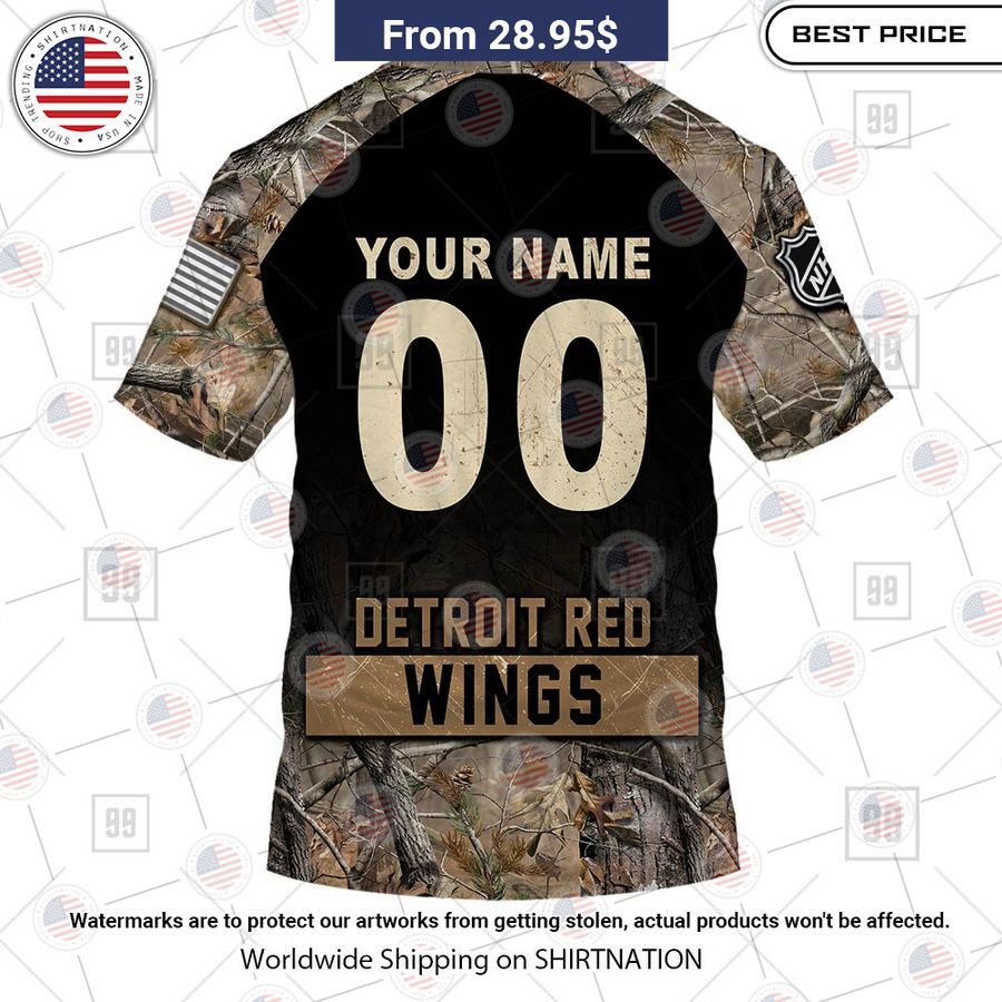 Detroit Red Wings Camouflage Custom Hoodie Coolosm