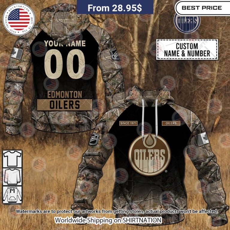 Edmonton Oilers Camouflage Custom Hoodie Sizzling