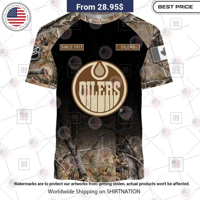 Edmonton Oilers Camouflage Custom Hoodie Amazing Pic