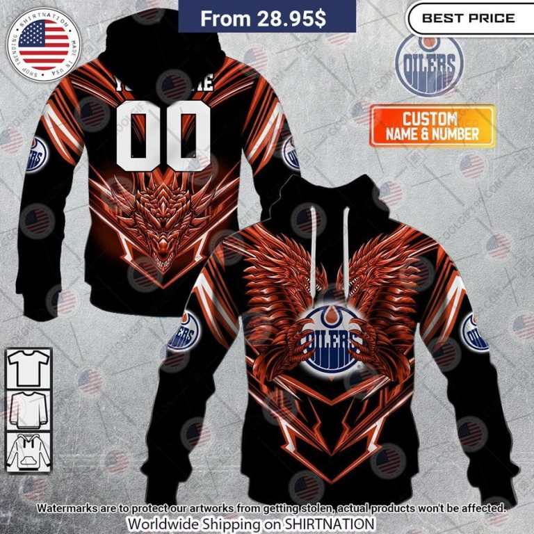 Edmonton Oilers Dragon Custom Shirt You look lazy