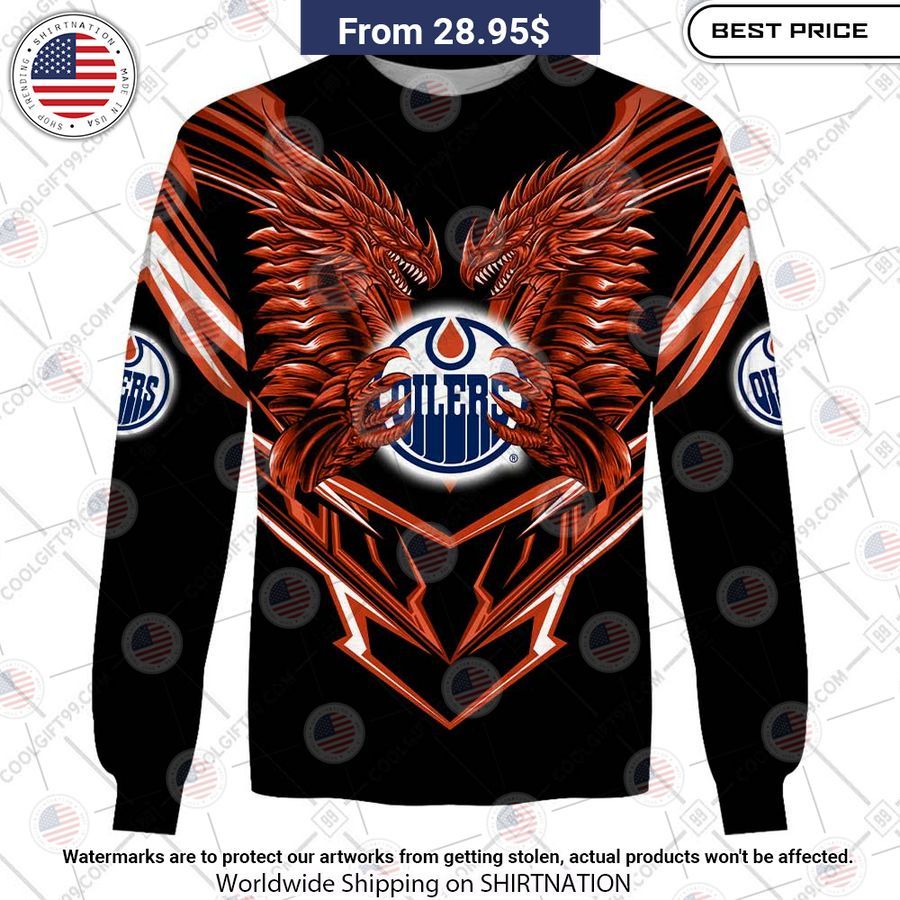 Edmonton Oilers Dragon Custom Shirt Generous look
