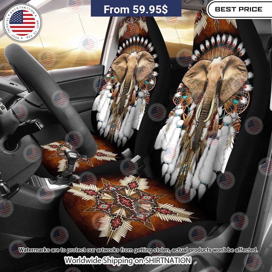 Elephant Native American Rosette Seat Cover Is this your new friend?