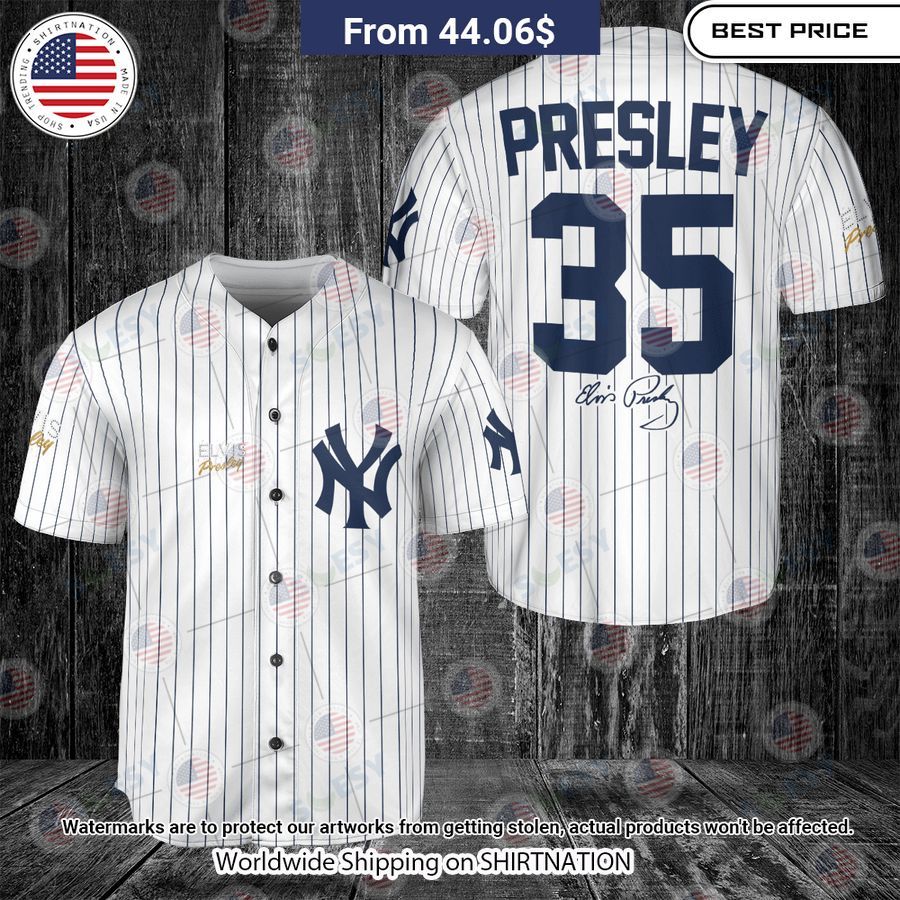 Elvis Presley 35 New York Yankees Baseball Jersey Awesome Pic guys
