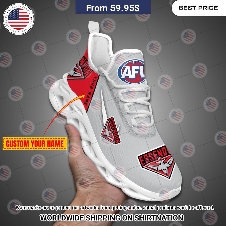 Essendon Bombers Custom Max Soul Shoes Radiant and glowing Pic dear
