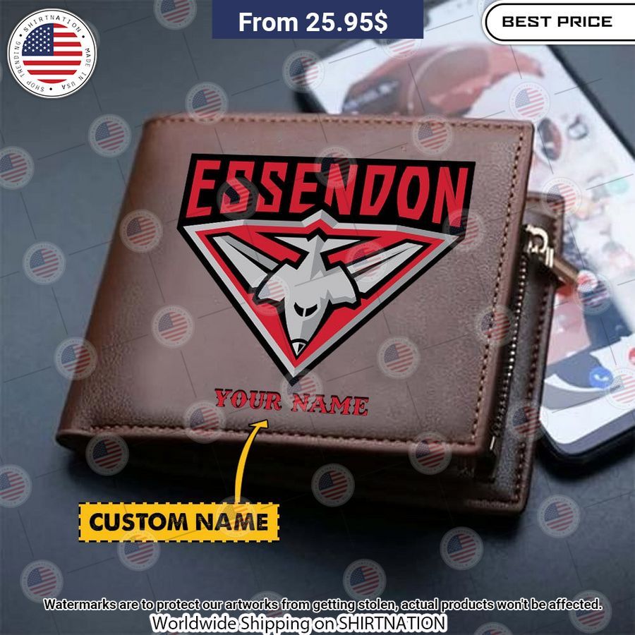 Essendon Custom Leather Wallet You look insane in the picture, dare I say