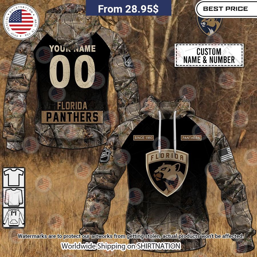 Florida Panthers Camouflage Custom Hoodie Super sober