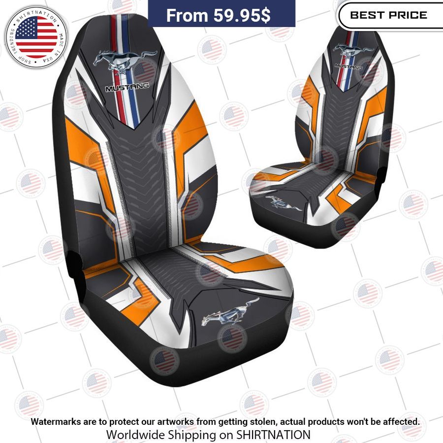 Ford Mustang Orange Car Seat Cover You look lazy