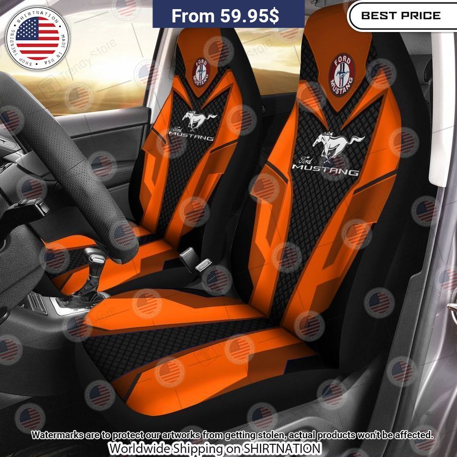 Ford Mustang Orange Seat Cover Handsome as usual