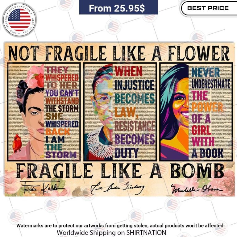 Frida Kahlo Ruth Bader Ginsburg Michelle Obama Poster Nice photo dude