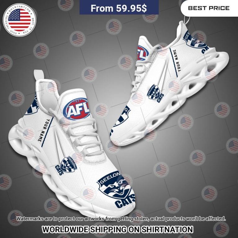 Geelong Cats Custom Max Soul Shoes Natural and awesome