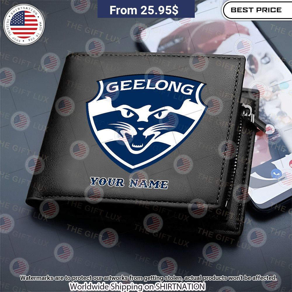 Geelong Football Club Custom Leather Wallet You look different and cute