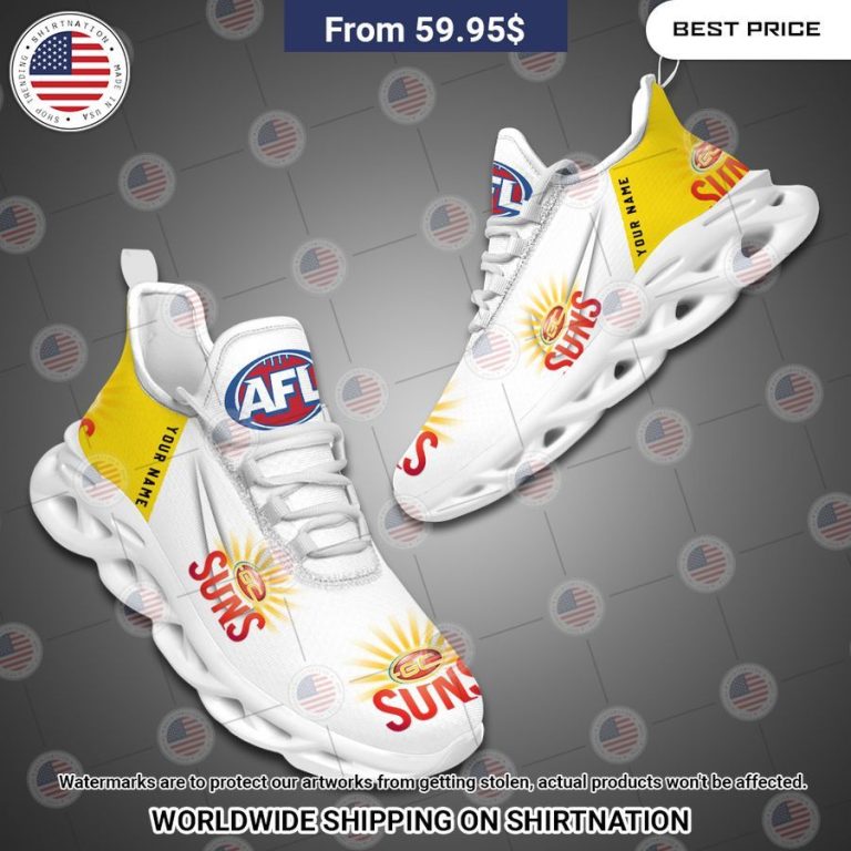 Gold Coast Suns Custom Max Soul Shoes You look beautiful forever