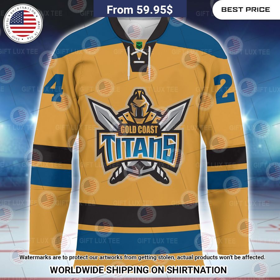 Gold Coast Titans Custom Hockey Jersey Beauty is power; a smile is its sword.