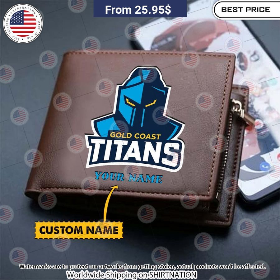 Gold Coast Titans Custom Leather Wallet Good look mam