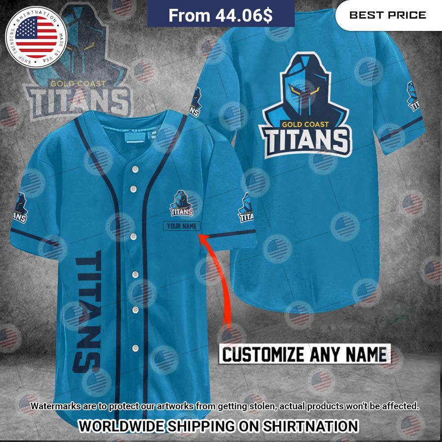 Gold Coast Titans Custom Name Baseball Jersey