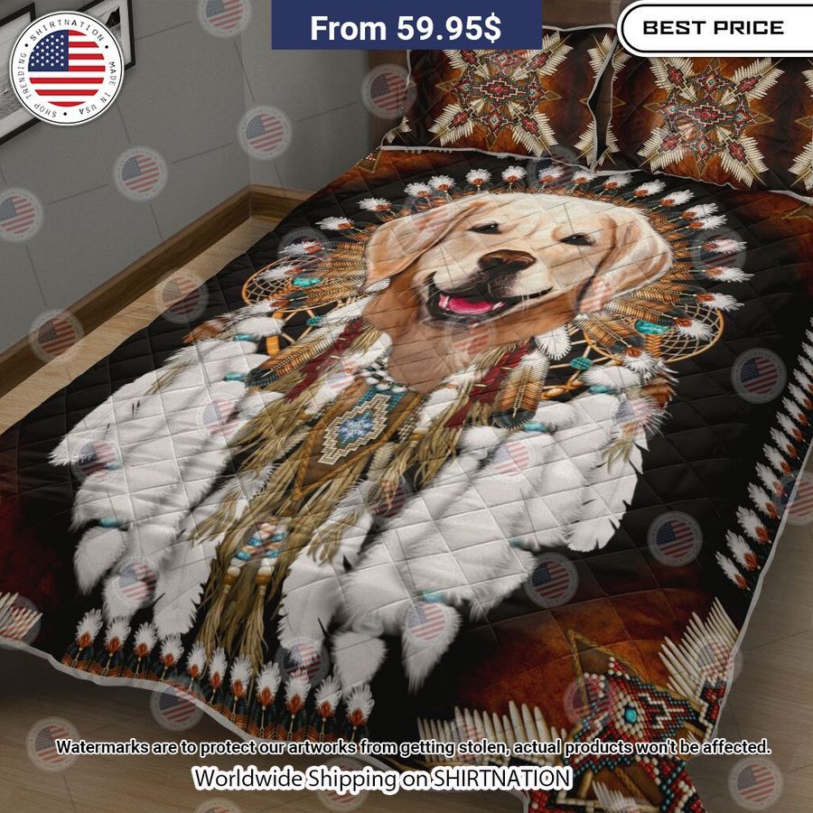 golden retriever dog native american rosette bedding 2 653.jpg
