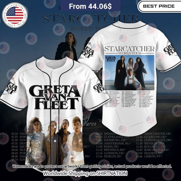 Greta Van Fleet Starcatcher Baseball Jersey Stand easy bro