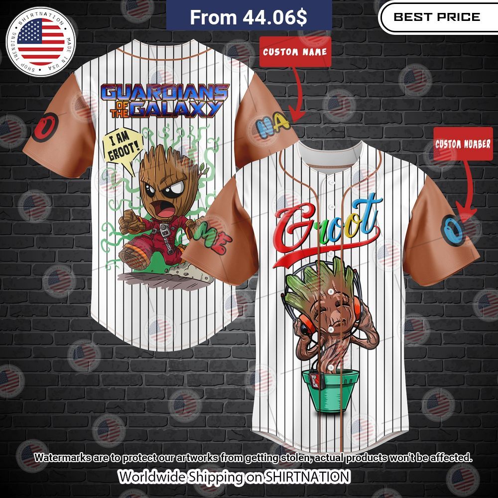 Guardian Of The Galaxy Groot Custom Baseball Jersey Generous look