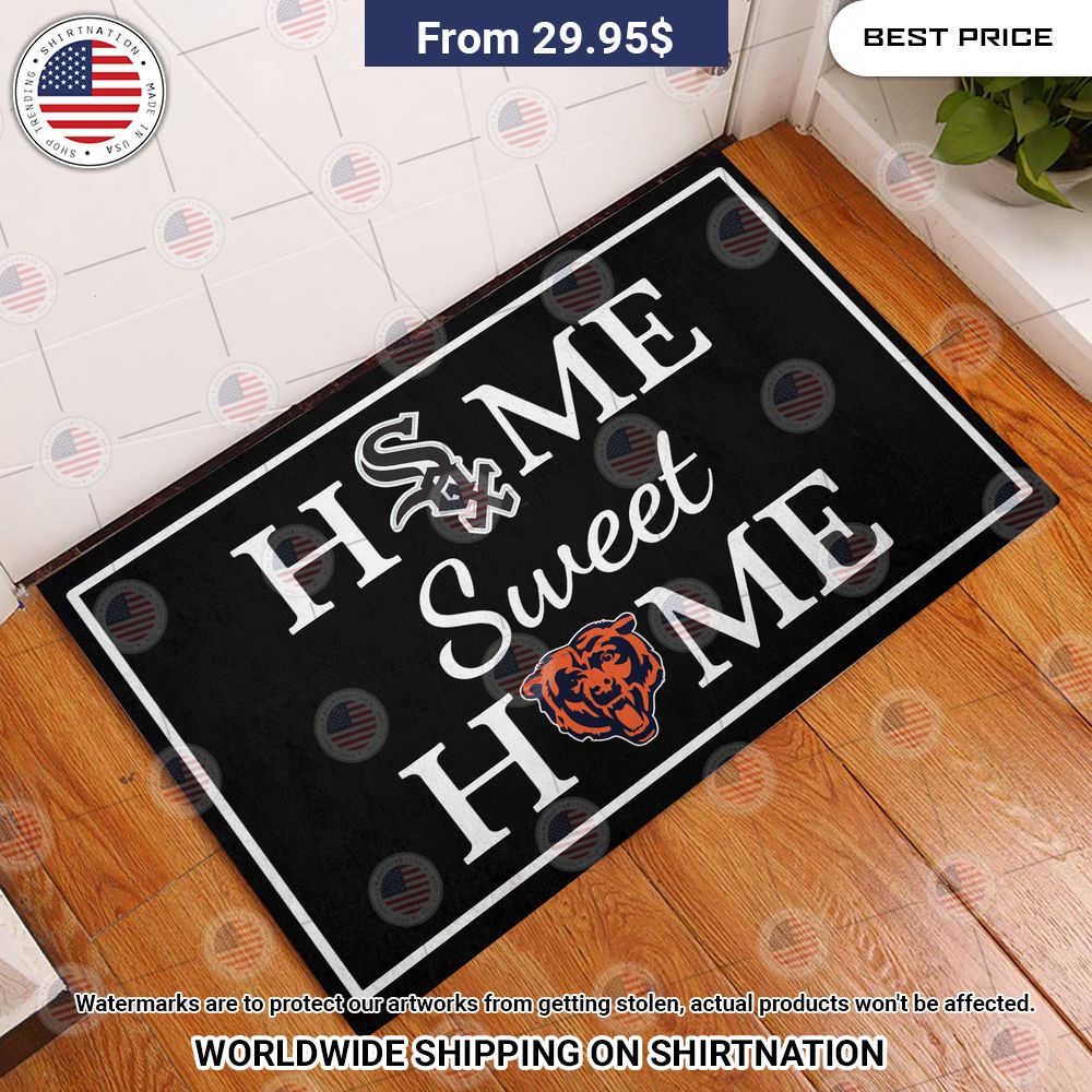 Home Sweet Home Chicago White Sox and Chicago Bears Doormat Selfie expert