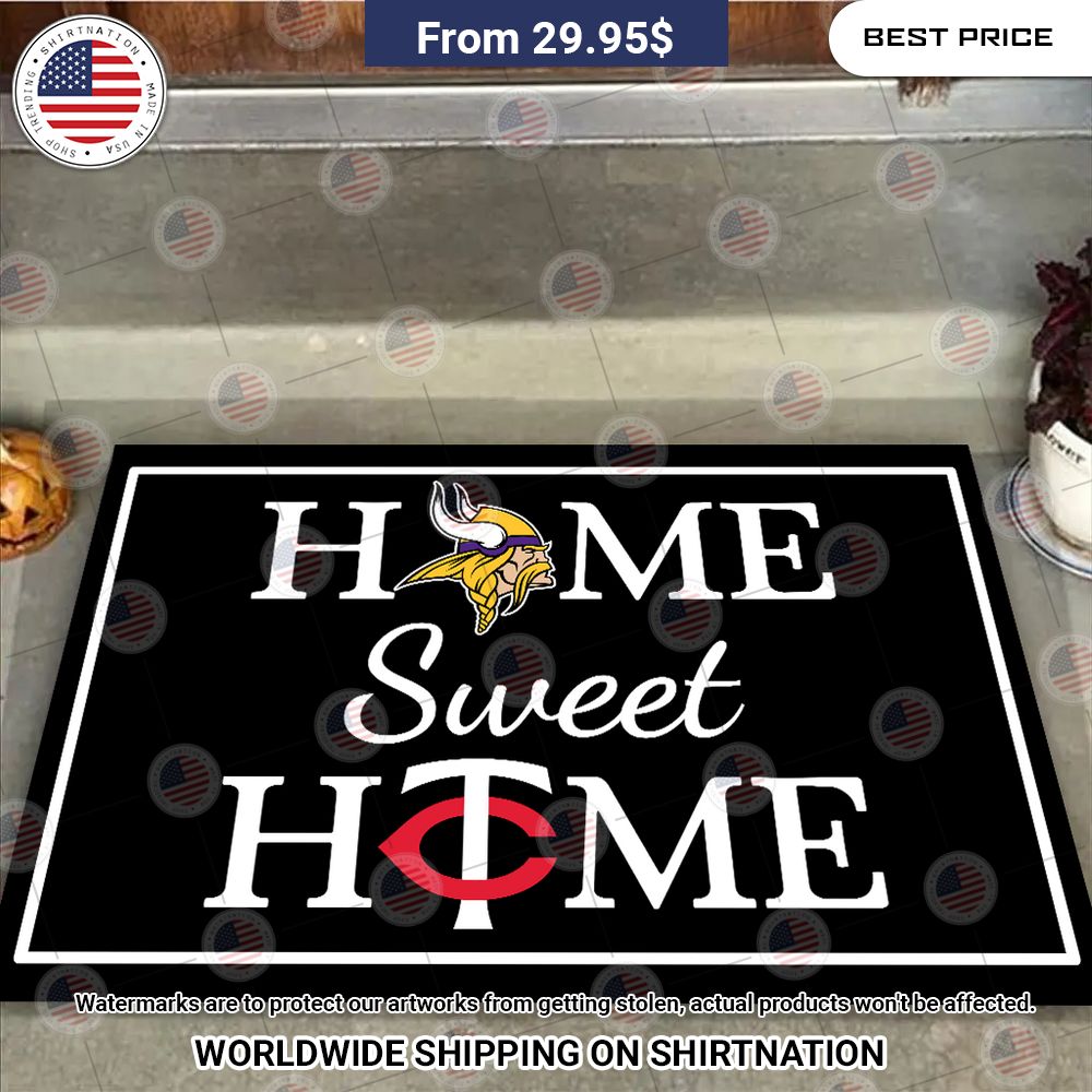 Home Sweet Home Minnesota Vikings and Minnesota Twins Doormat