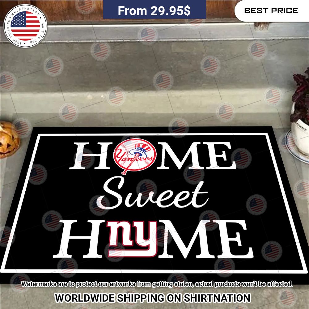 Home Sweet Home New York Giants and New York Yankees Doormat