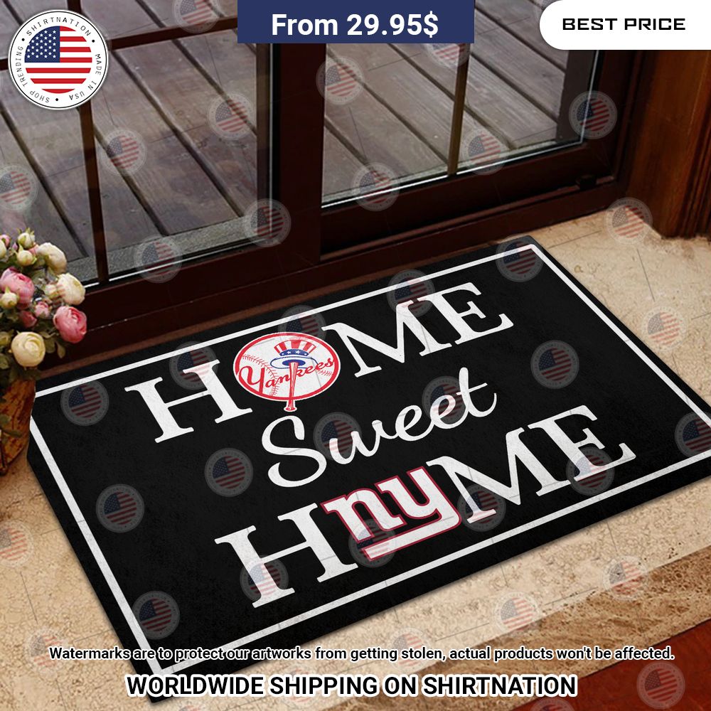 Home Sweet Home New York Giants and New York Yankees Doormat Coolosm