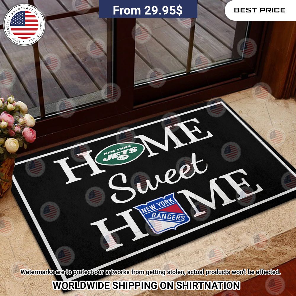 Home Sweet Home New York Jets and New York Rangers Doormat Looking so nice