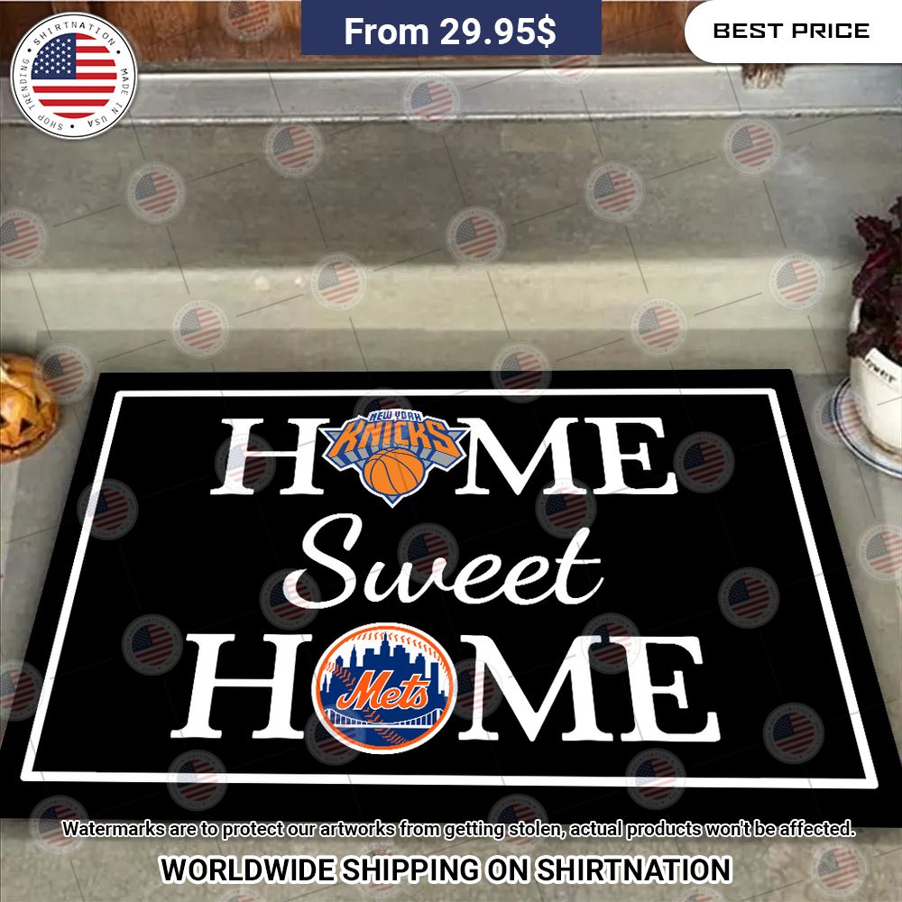 Home Sweet Home New York Mets and New York Knicks Doormat