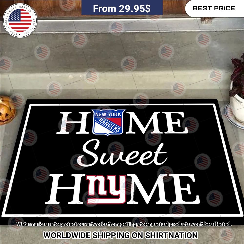 Home Sweet Home New York Rangers and New York Giants Doormat