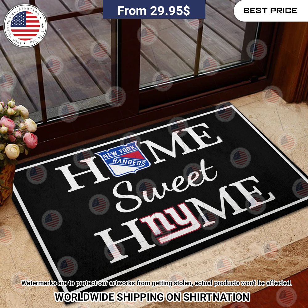 Home Sweet Home New York Rangers and New York Giants Doormat Lovely smile