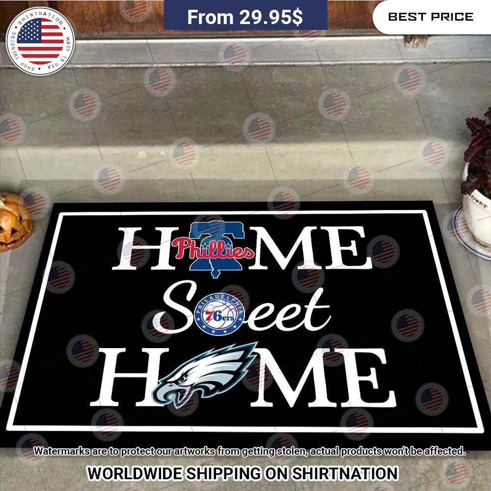 Home Sweet Home Philadelphia Eagles, Philadelphia Phillies, Philadelphia 76ers Doormat