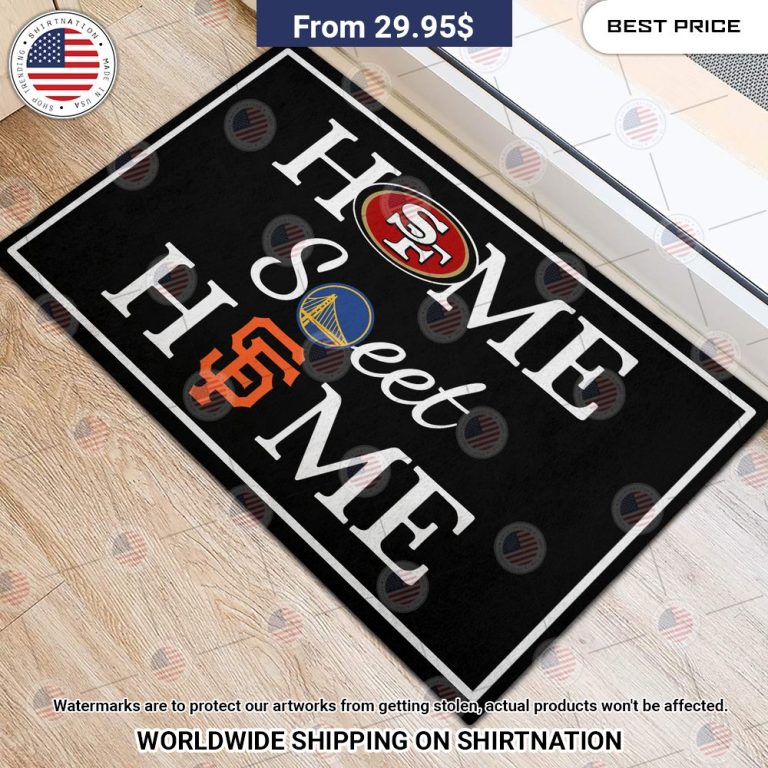 home sweet home san francisco 49ers san francisco giants golden state warriors doormat 3 758.jpg