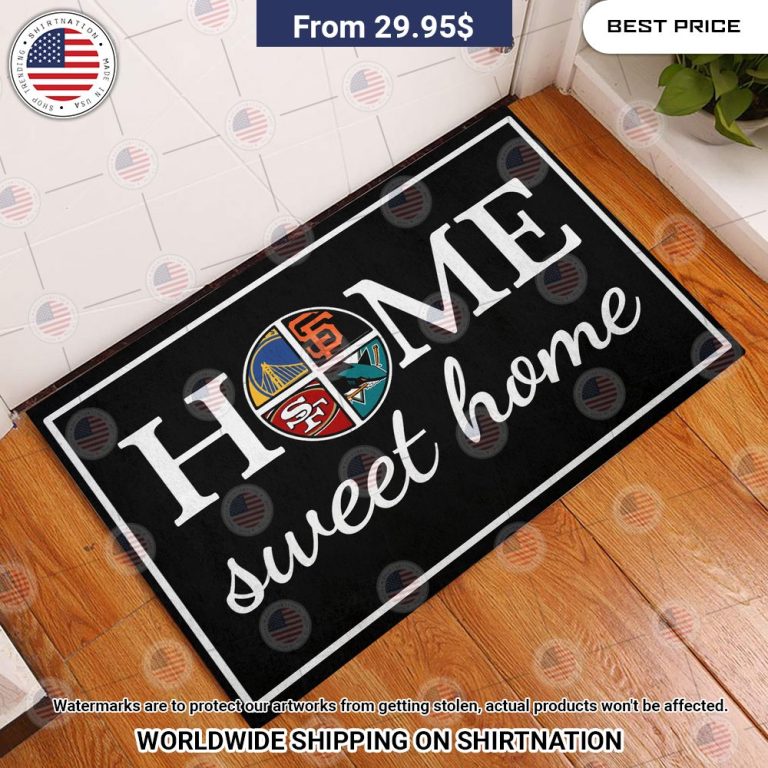 home sweet home san francisco 49ers san francisco giants golden state warriors worcester sharks doormat 3 108.jpg