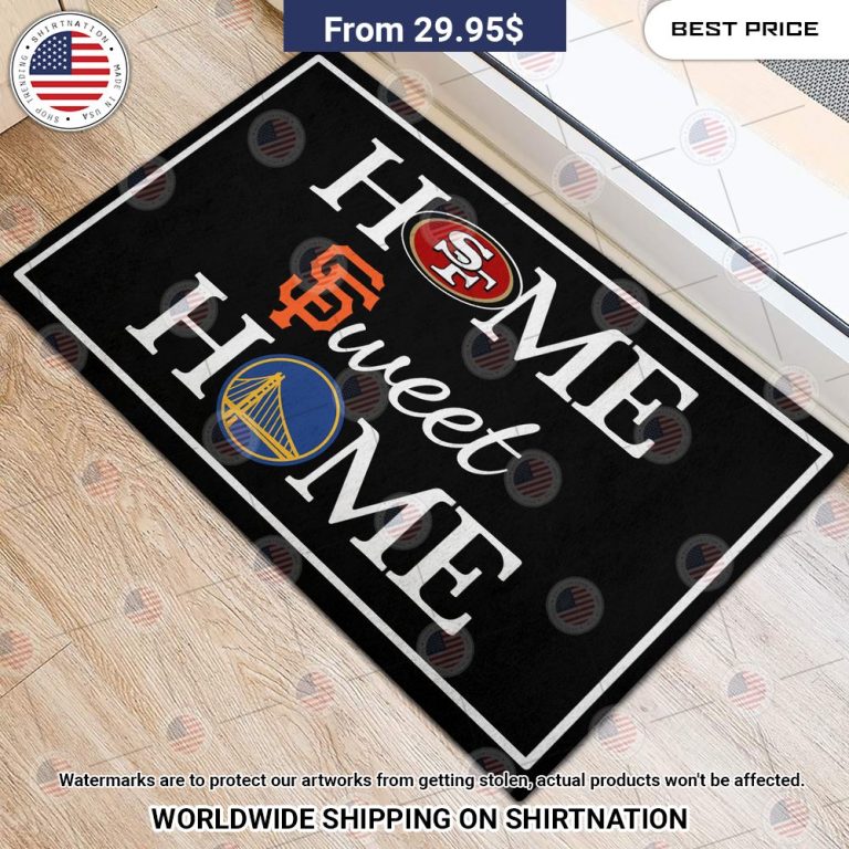 home sweet home san francisco giants san francisco 49ers golden state warriors doormat 3 797.jpg