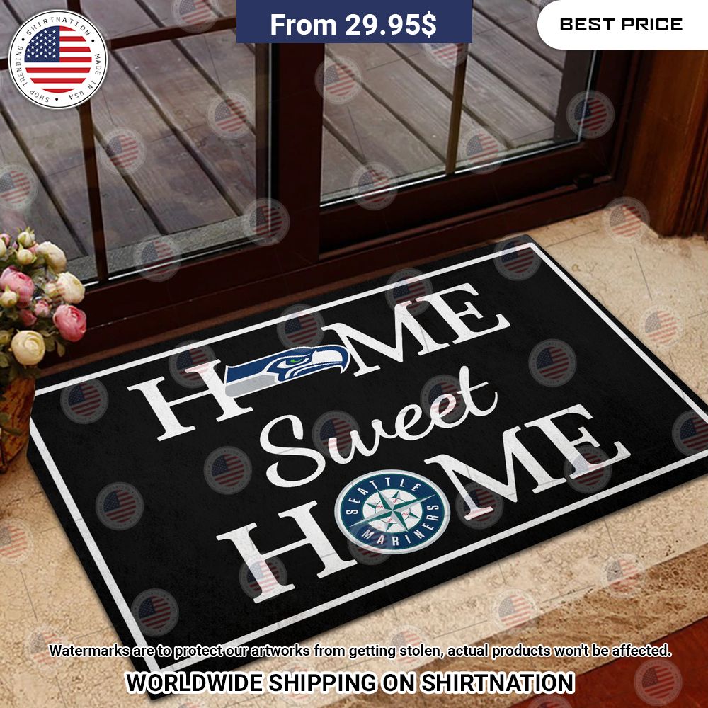 Home Sweet Home Seattle Seahawks and Seattle Mariners Doormat Cool look bro