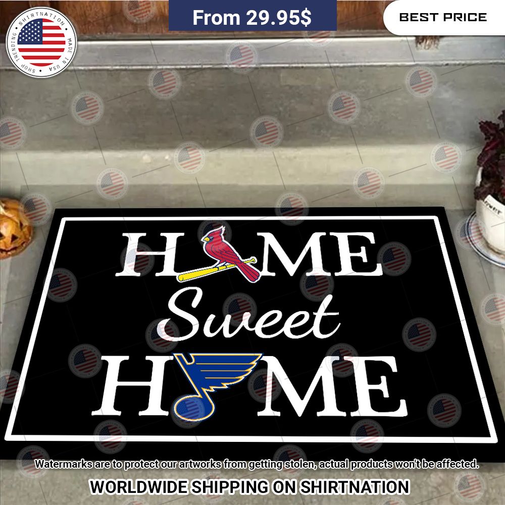 Home Sweet Home St. Louis Cardinals and St. Louis Blues Doormat