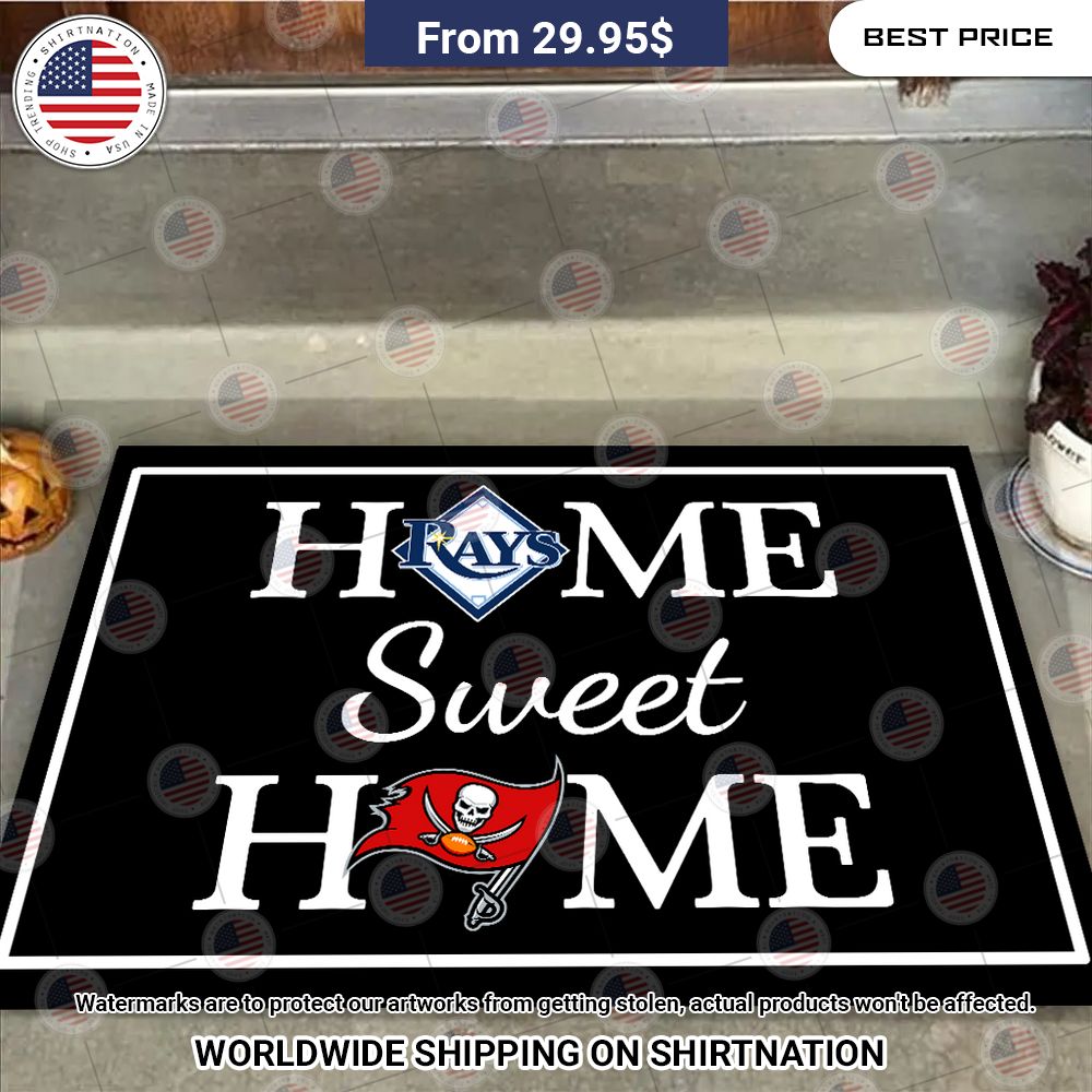 Home Sweet Home Tampa Bay Buccaneers and Tampa Bay Rays Doormat