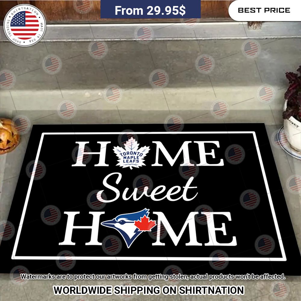 Home Sweet Home Toronto Maple Leafs and Toronto Blue Jays Doormat