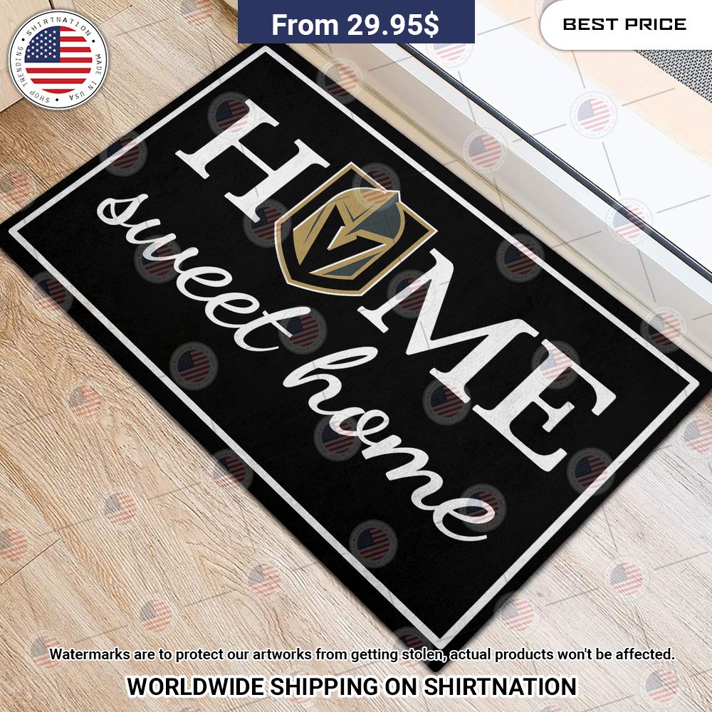 Home Sweet Home Vegas Golden Knights Doormat Natural and awesome