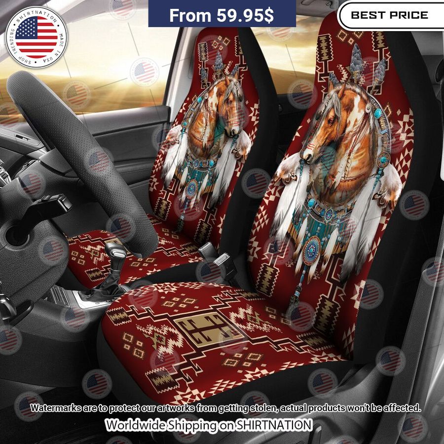 Horse Native American Red Seat Cover Pic of the century