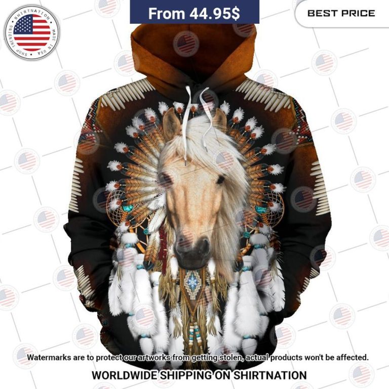 Horse Native American Rosette Hoodie Cutting dash