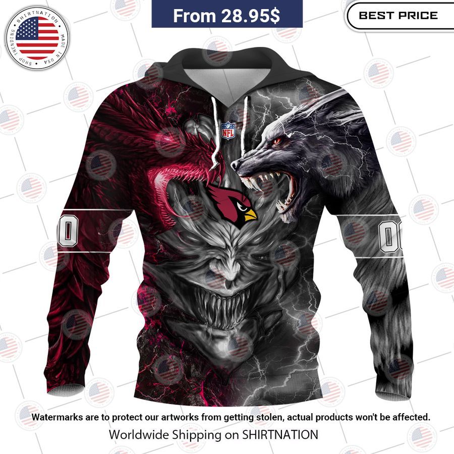 HOT Arizona Cardinals Demon Face Wolf Dragon Shirt I like your hairstyle